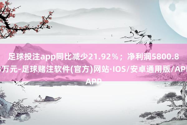 足球投注app同比减少21.92％；净利润5800.83万元-足球赌注软件(官方)网站·IOS/安卓通用版/APP