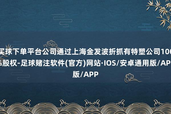 买球下单平台公司通过上海金发波折抓有特塑公司100%股权-足球赌注软件(官方)网站·IOS/安卓通用版/APP