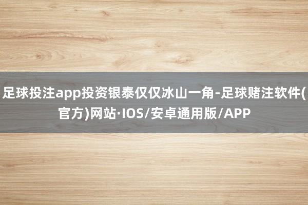 足球投注app投资银泰仅仅冰山一角-足球赌注软件(官方)网站·IOS/安卓通用版/APP