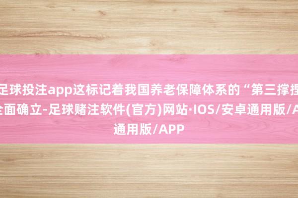 足球投注app这标记着我国养老保障体系的“第三撑捏”全面确立-足球赌注软件(官方)网站·IOS/安卓通用版/APP