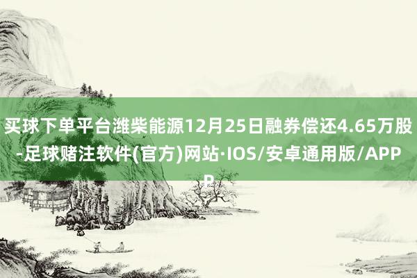 买球下单平台潍柴能源12月25日融券偿还4.65万股-足球赌注软件(官方)网站·IOS/安卓通用版/APP