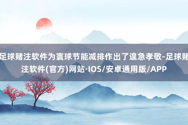 足球赌注软件为寰球节能减排作出了遑急孝敬-足球赌注软件(官方)网站·IOS/安卓通用版/APP