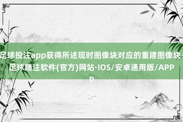 足球投注app获得所述现时图像块对应的重建图像块-足球赌注软件(官方)网站·IOS/安卓通用版/APP