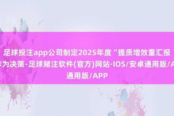 足球投注app公司制定2025年度“提质增效重汇报”作为决策-足球赌注软件(官方)网站·IOS/安卓通用版/APP