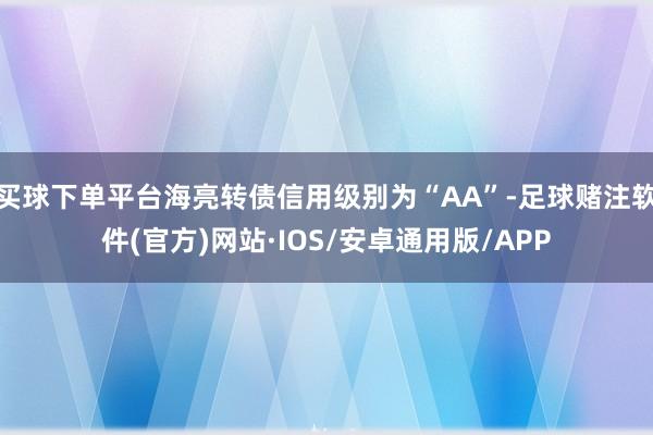 买球下单平台海亮转债信用级别为“AA”-足球赌注软件(官方)网站·IOS/安卓通用版/APP