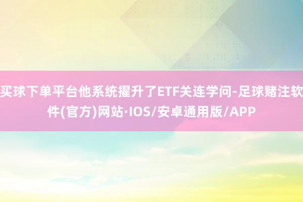 买球下单平台他系统擢升了ETF关连学问-足球赌注软件(官方)网站·IOS/安卓通用版/APP