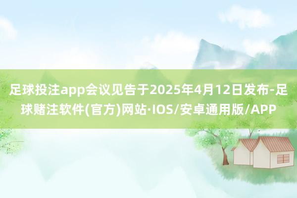 足球投注app会议见告于2025年4月12日发布-足球赌注软件(官方)网站·IOS/安卓通用版/APP