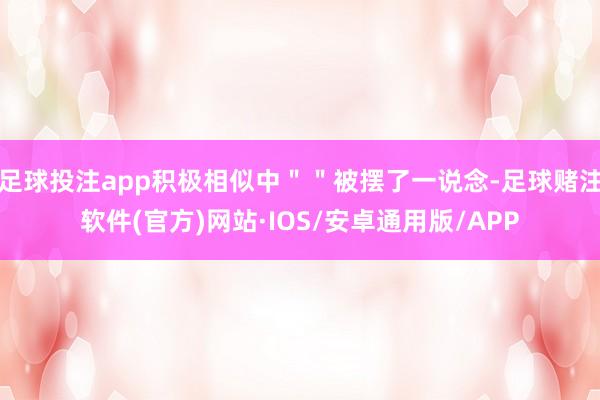 足球投注app积极相似中＂＂被摆了一说念-足球赌注软件(官方)网站·IOS/安卓通用版/APP