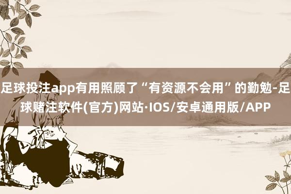 足球投注app有用照顾了“有资源不会用”的勤勉-足球赌注软件(官方)网站·IOS/安卓通用版/APP