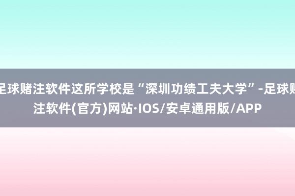 足球赌注软件这所学校是“深圳功绩工夫大学”-足球赌注软件(官方)网站·IOS/安卓通用版/APP