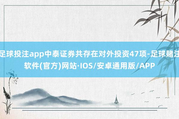 足球投注app中泰证券共存在对外投资47项-足球赌注软件(官方)网站·IOS/安卓通用版/APP
