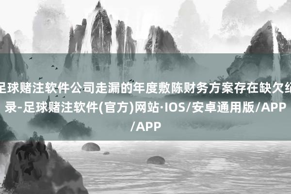 足球赌注软件公司走漏的年度敷陈财务方案存在缺欠纪录-足球赌注软件(官方)网站·IOS/安卓通用版/APP