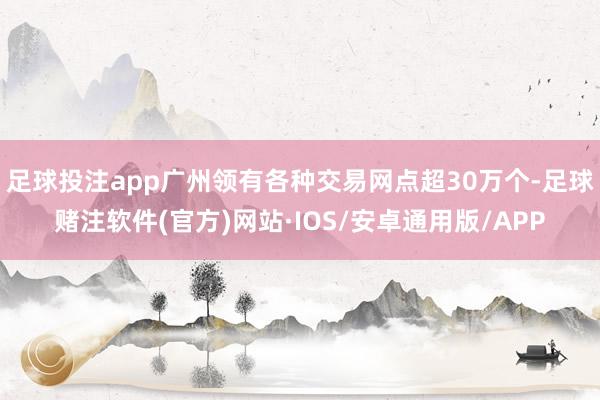 足球投注app广州领有各种交易网点超30万个-足球赌注软件(官方)网站·IOS/安卓通用版/APP