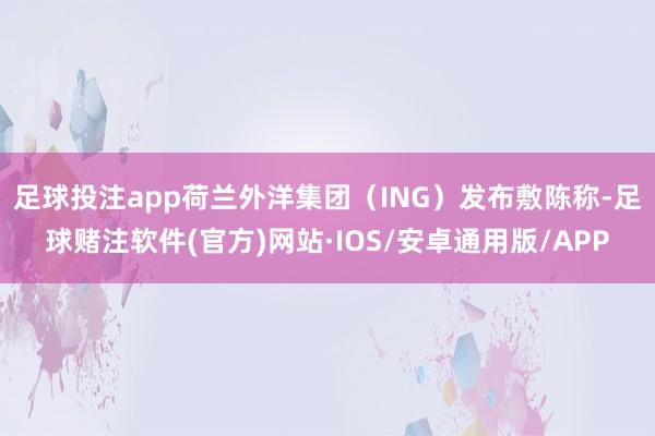 足球投注app 荷兰外洋集团(ING)发布敷陈称-足球赌注软件(官方)网站·IOS/安卓通用版/APP