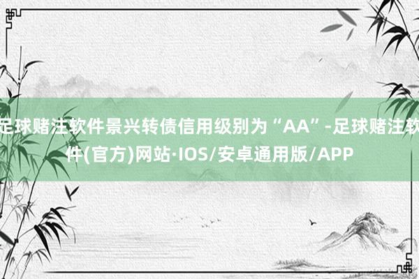 足球赌注软件景兴转债信用级别为“AA”-足球赌注软件(官方)网站·IOS/安卓通用版/APP