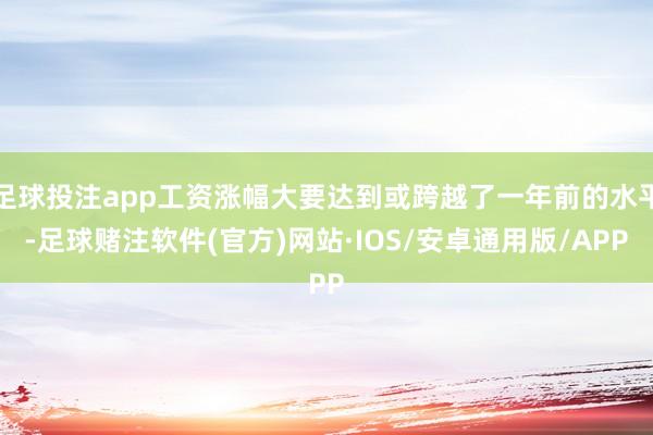足球投注app工资涨幅大要达到或跨越了一年前的水平-足球赌注软件(官方)网站·IOS/安卓通用版/APP