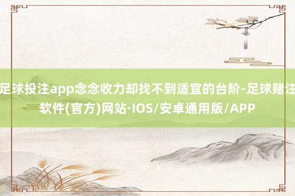足球投注app念念收力却找不到适宜的台阶-足球赌注软件(官方)网站·IOS/安卓通用版/APP