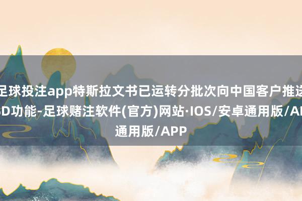 足球投注app特斯拉文书已运转分批次向中国客户推送FSD功能-足球赌注软件(官方)网站·IOS/安卓通用版/APP