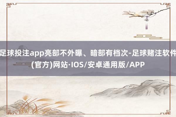 足球投注app亮部不外曝、暗部有档次-足球赌注软件(官方)网站·IOS/安卓通用版/APP