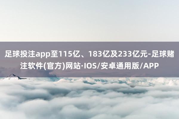 足球投注app至115亿、183亿及233亿元-足球赌注软件(官方)网站·IOS/安卓通用版/APP