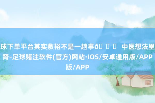 买球下单平台其实敷裕不是一趟事😌 中医想法里的肾-足球赌注软件(官方)网站·IOS/安卓通用版/APP